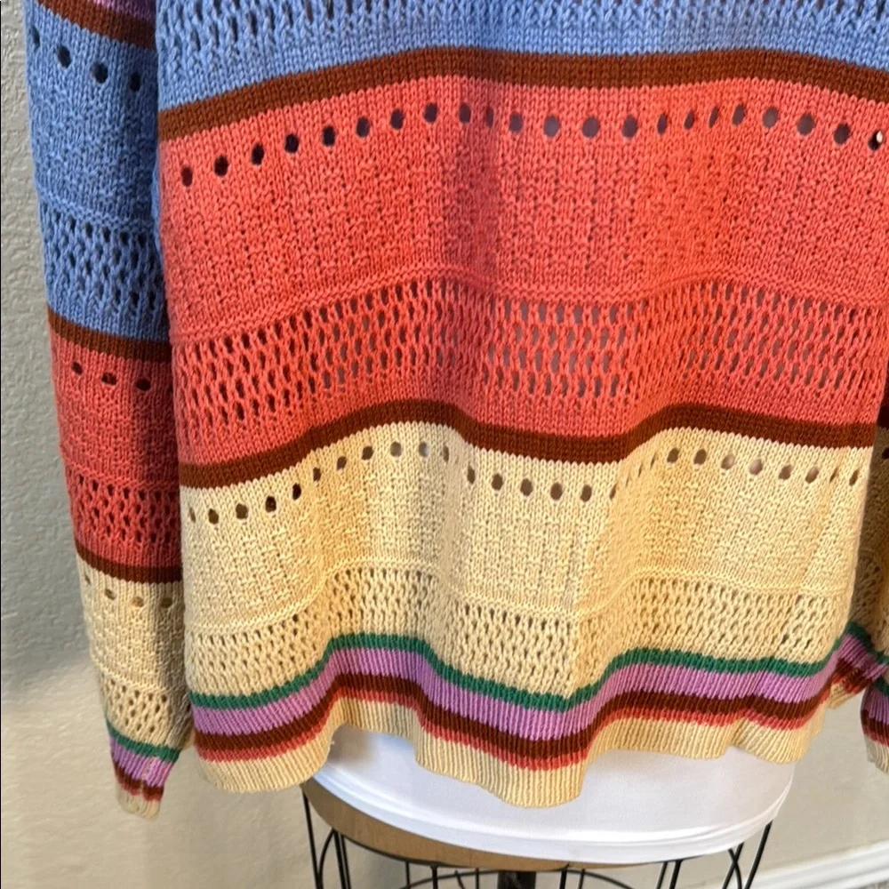 Sage + Fig Women's Medium Colorful Striped Open Front Cardigan Sweater NWT - Picture 7 of 10